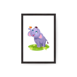 Cute baby elephant and butterfly - AN001