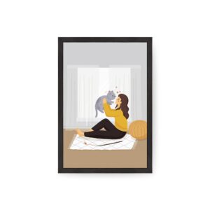 A girl with her cat - CL016