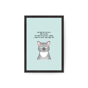 You may pay the bills and feed me. But make no mistake human. I own this house and I own you - CL028